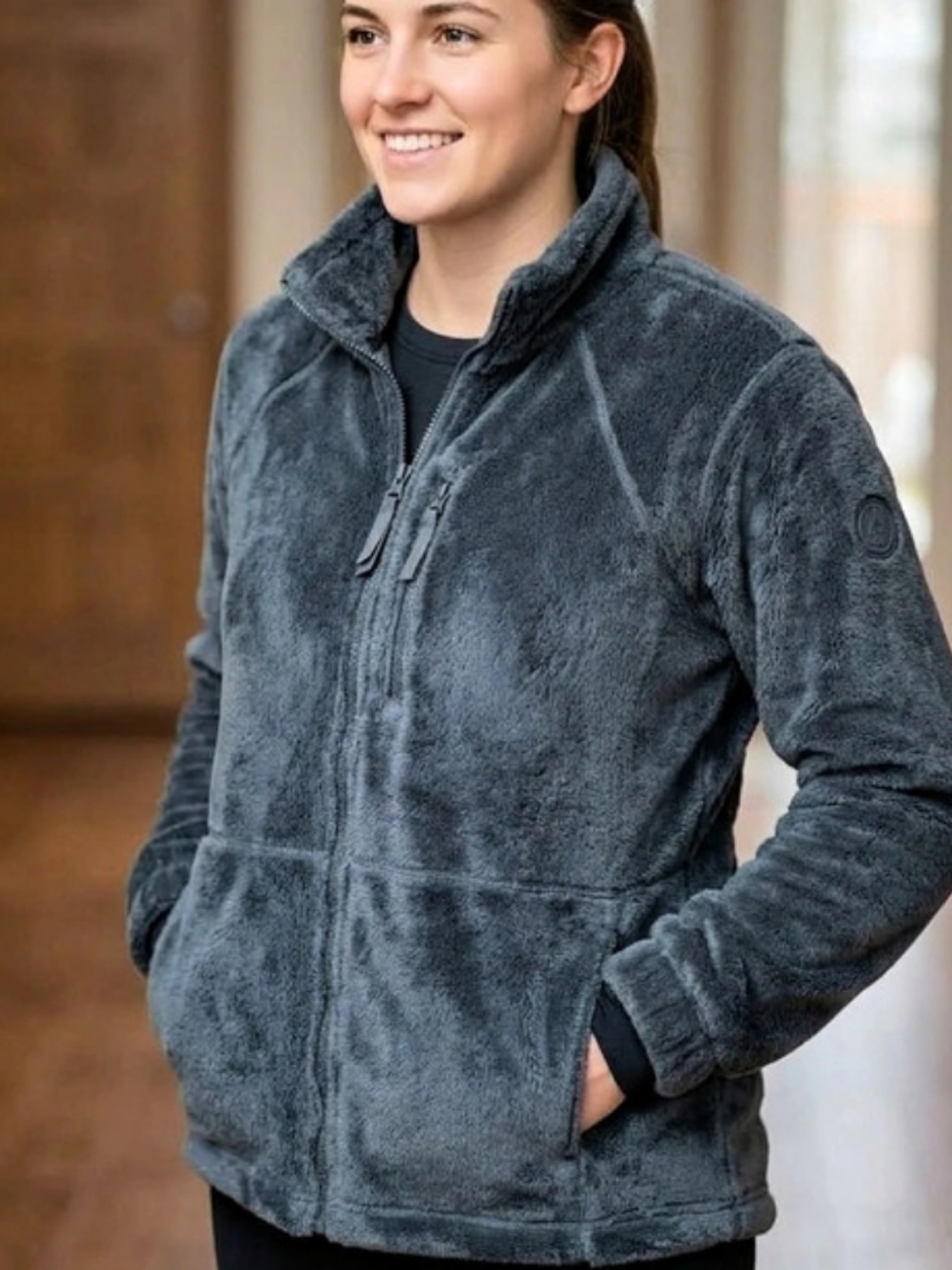 NEW! Ozark Trail Cozy Sherpa Jacket Women's Gray Fleece Jacket Sz Medium NWT